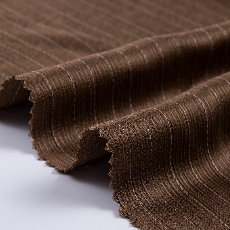 Imitert acetat dobbeltsidig crepe rayon stripe stoff