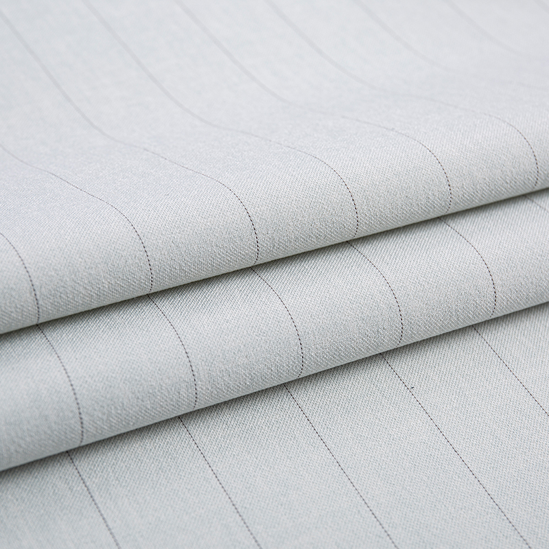 Fritid Silke Rayon Smal Stripe Gråaktig Hvit Stoff
