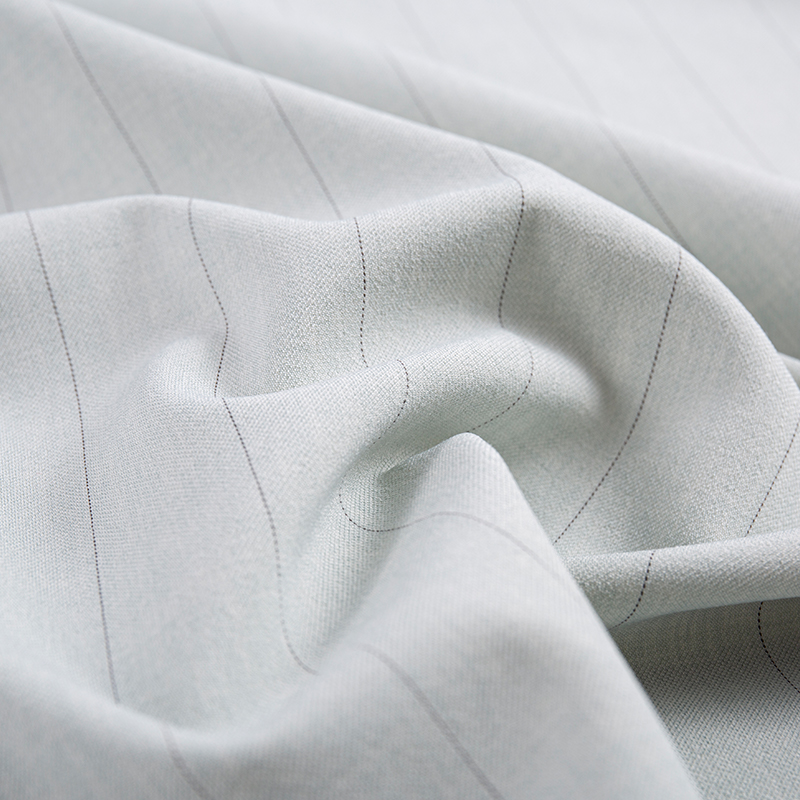 Fritid Silke Rayon Smal Stripe Gråaktig Hvit Stoff