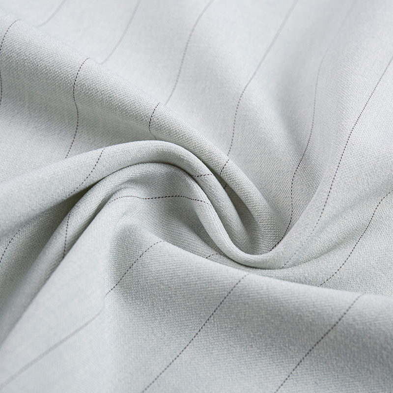 Fritid Silke Rayon Smal Stripe Gråaktig Hvit Stoff